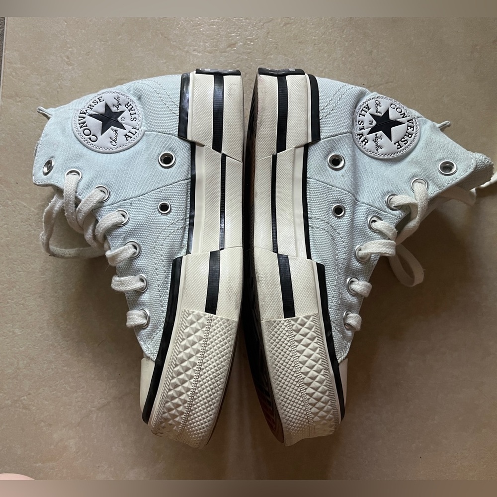 CONVERSE WOMEN'S 5 LIGHT BLUE CHUCK TAYLOR ALL STAR LIFT PLATFORM CANVAS SHOES - Picture 6 of 14